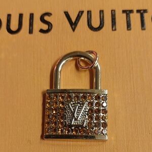 LV Gold and Brown Padlock Charm Pendant